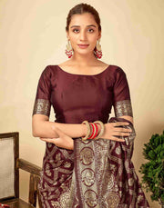 Opulent Maroon Banarasi Silk Saree