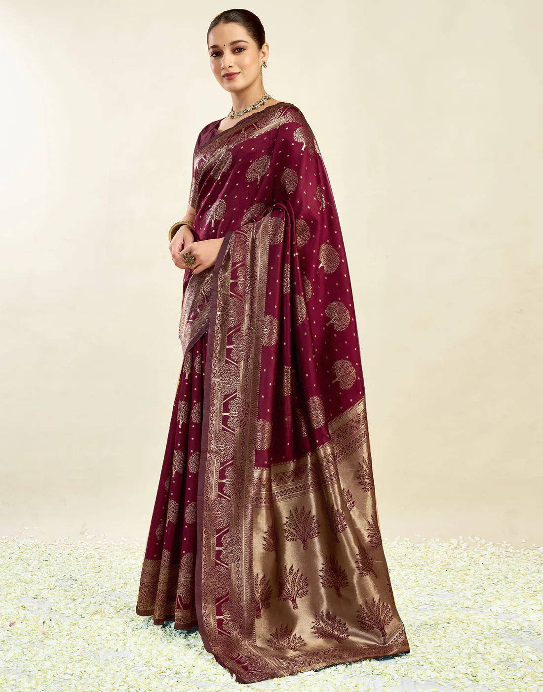 Opulent Maroon Banarasi Silk Saree