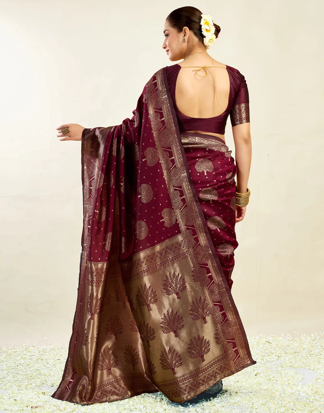 Opulent Maroon Banarasi Silk Saree