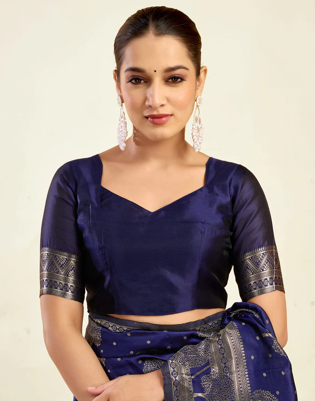 Striking Navy Blue Banarasi Silk Saree with Grand Zari Weaving