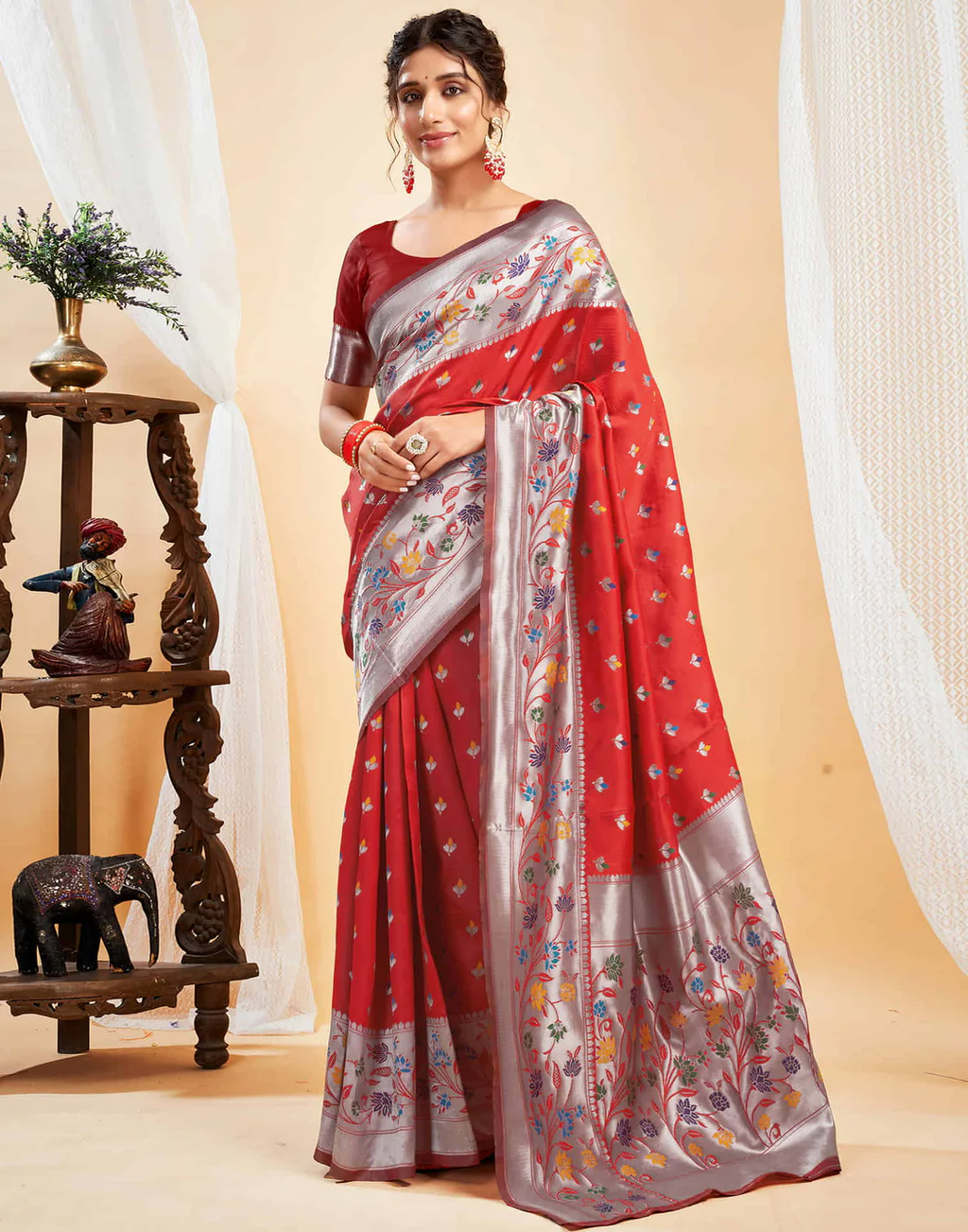 Timeless Red Banarasi Silk Saree