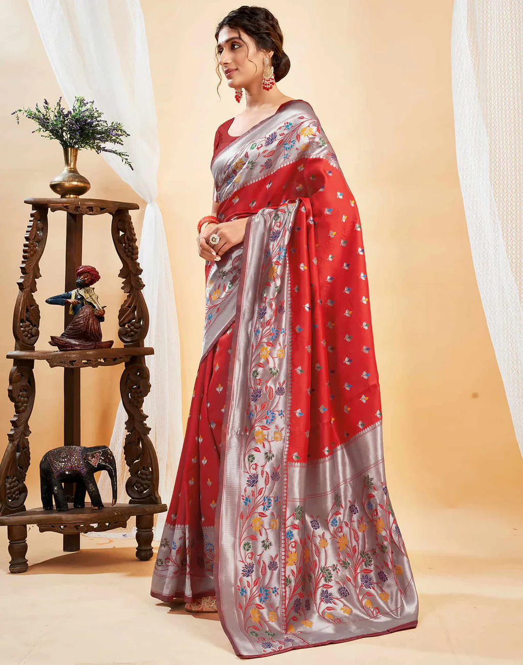 Timeless Red Banarasi Silk Saree