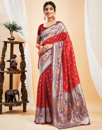 Timeless Red Banarasi Silk Saree