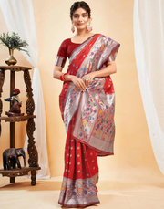 Timeless Red Banarasi Silk Saree