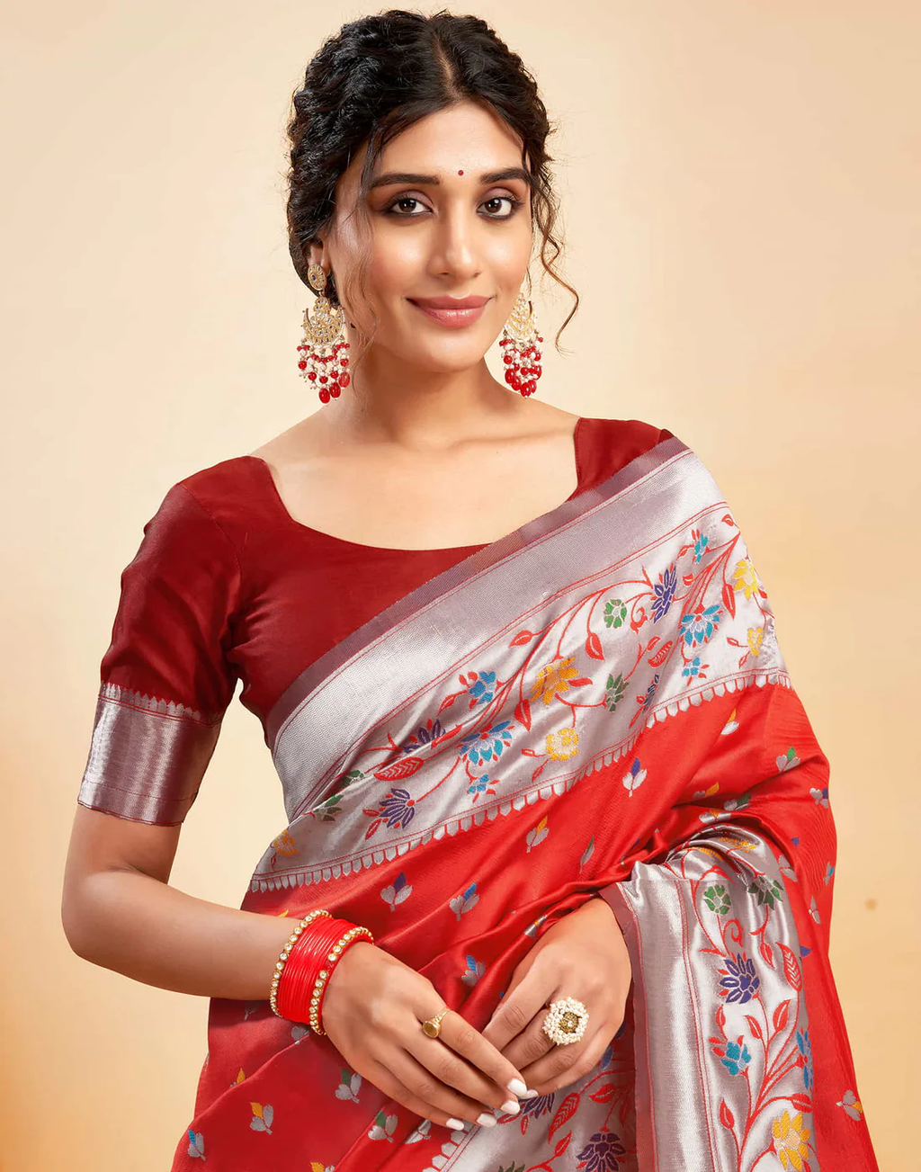 Timeless Red Banarasi Silk Saree