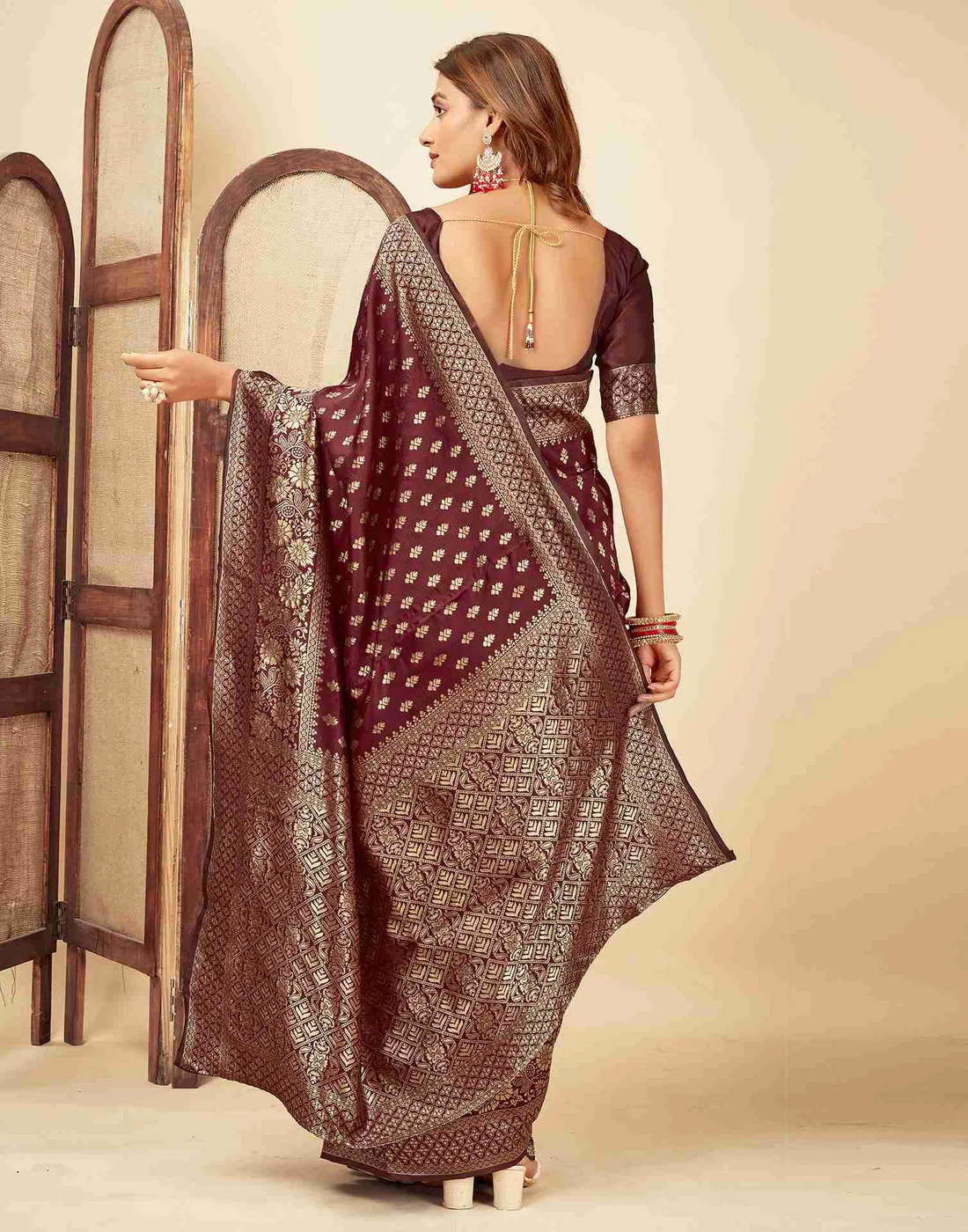 Regal Maroon Banarasi Silk Saree