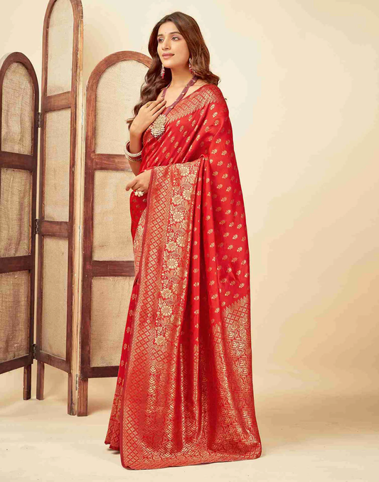 Timeless Red Banarasi Silk Saree