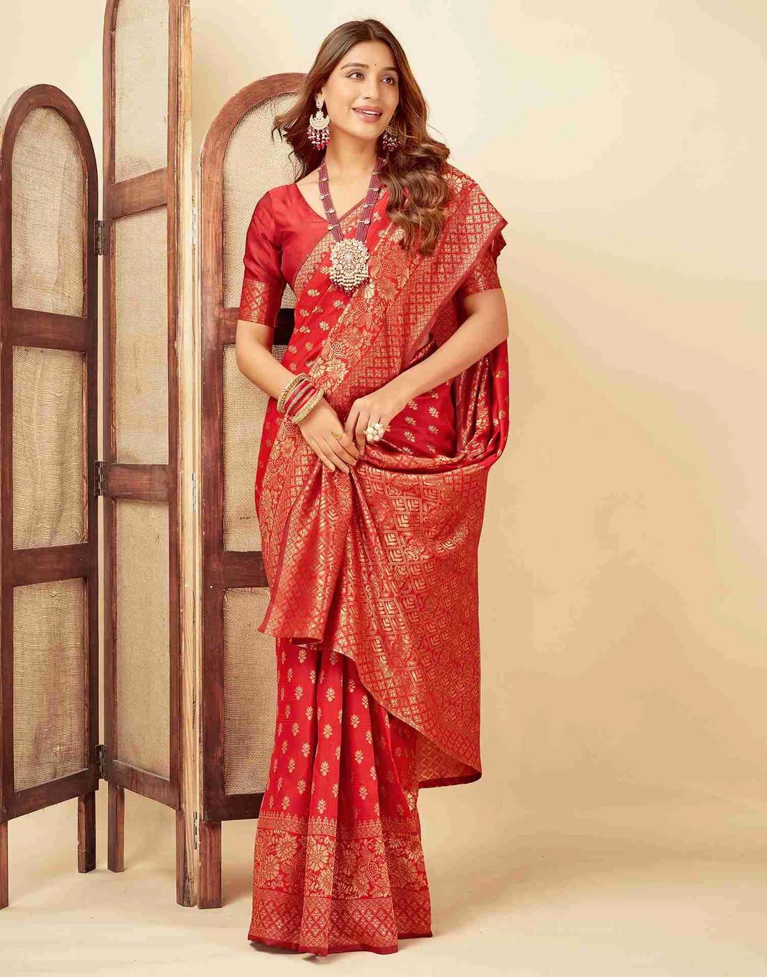 Timeless Red Banarasi Silk Saree