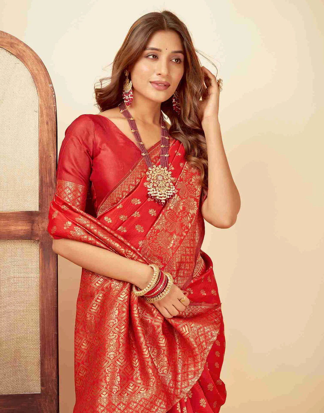 Timeless Red Banarasi Silk Saree