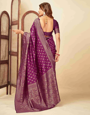 Radiant Plum Banarasi Silk Saree
