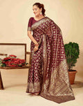 Opulent Maroon Banarasi Silk Saree