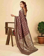 Opulent Maroon Banarasi Silk Saree