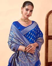 Regal Royal Blue Banarasi Silk Saree