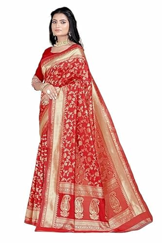 Classic Red Banarasi Silk Saree with Golden Zari
