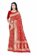 Classic Red Banarasi Silk Saree with Golden Zari