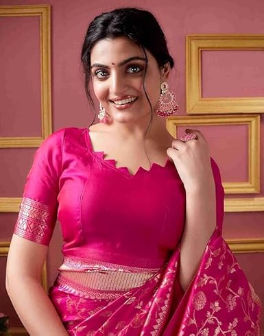 Radiant Magenta Banarasi Silk Saree with Golden Zari