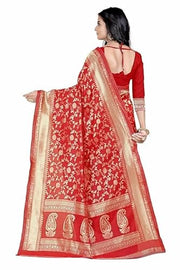 Classic Red Banarasi Silk Saree with Golden Zari